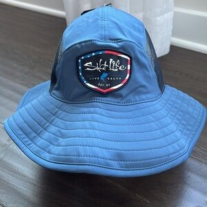 Salt Life Canton Boonie Bucket hat,vented,logo, adjustable headband & chin strap